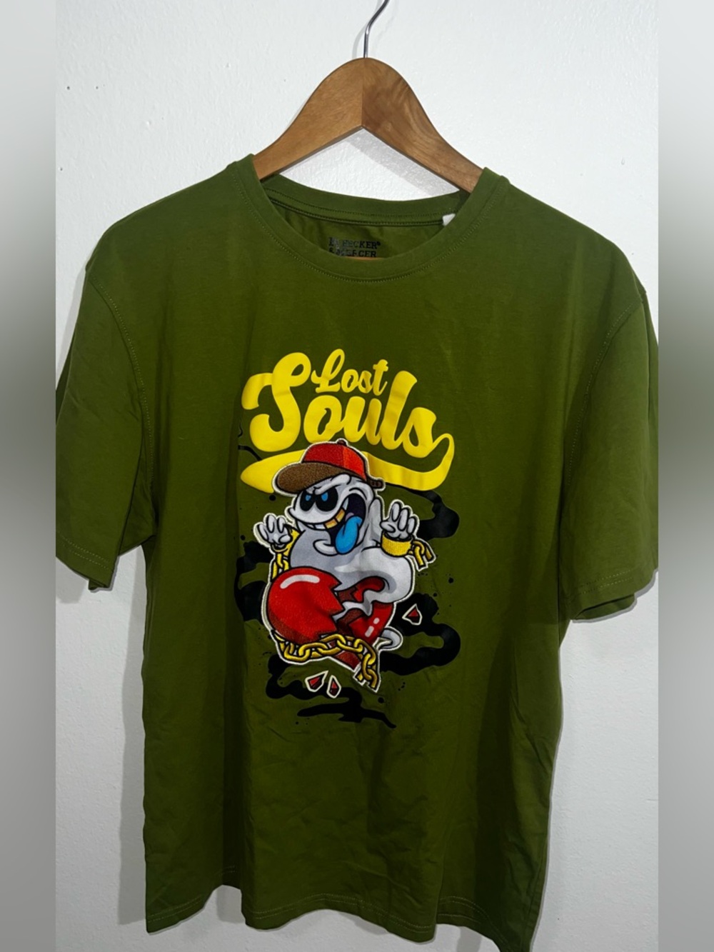 Lost Souls Graphic Short Sleeve T-Shirt - Olive